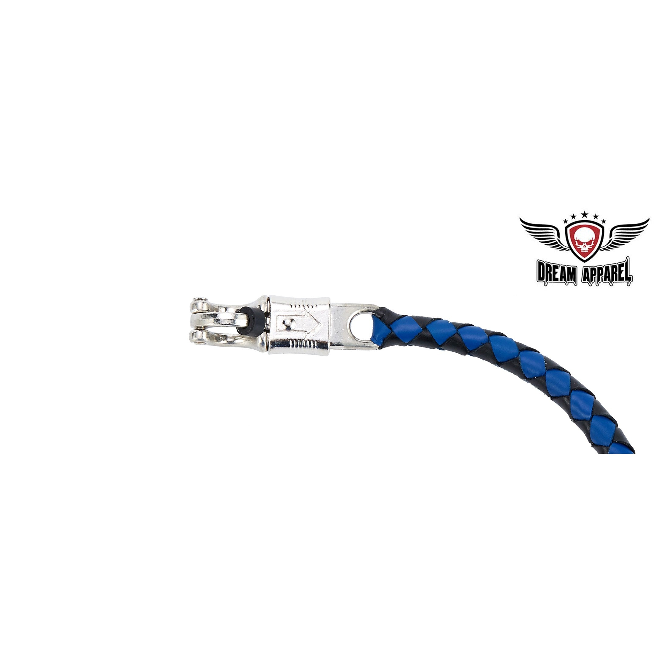 Dream Apparel 42" Long Black And Blue Fringed Get Back Whip With Black Pool Ball 8 - Image 4