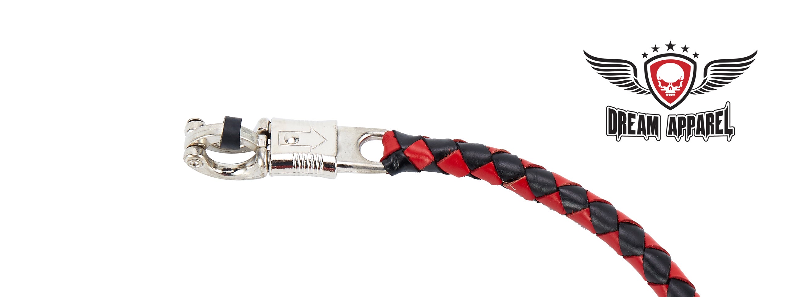 Dream Apparel 36" Long Black And Red Fringed Get Back Whip With Black Pool Ball 8 - Image 3