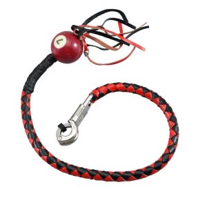 Dream Apparel Black And Red Fringed Get Back Whip with Red Pool Ball No 7