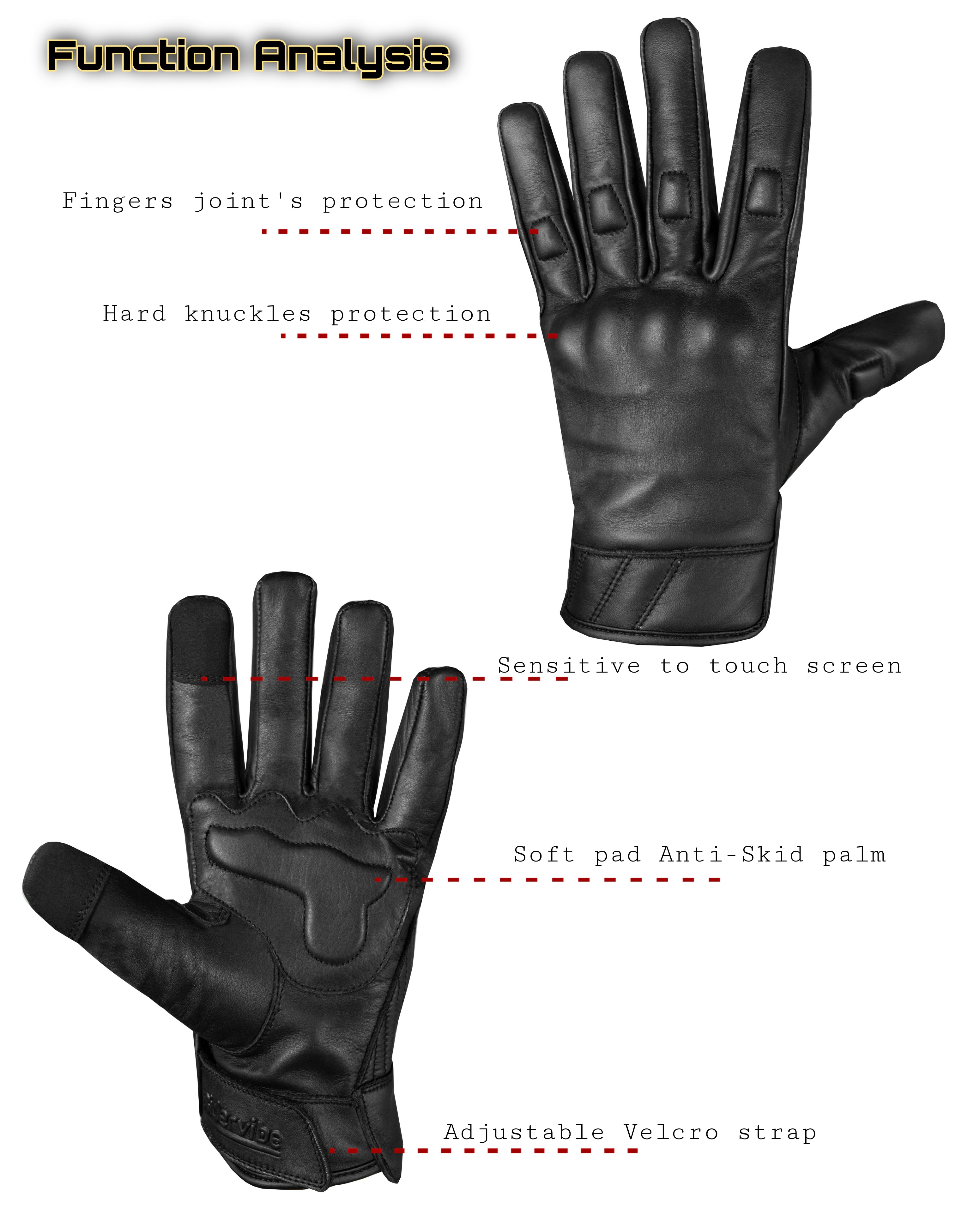 Dream Apparel Black Gaunlet Motorcycle Gloves - Image 3