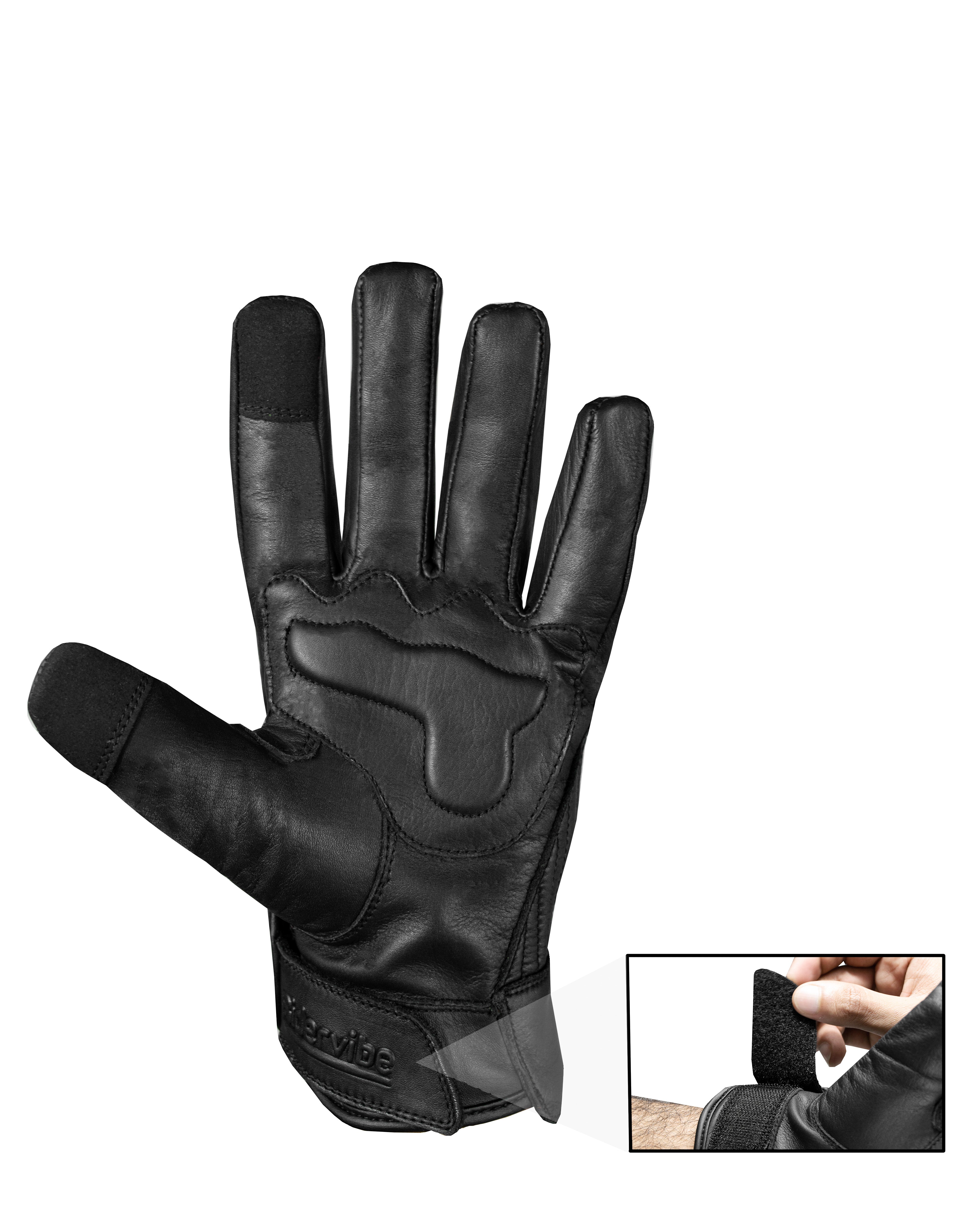 Dream Apparel Black Gaunlet Motorcycle Gloves - Image 4