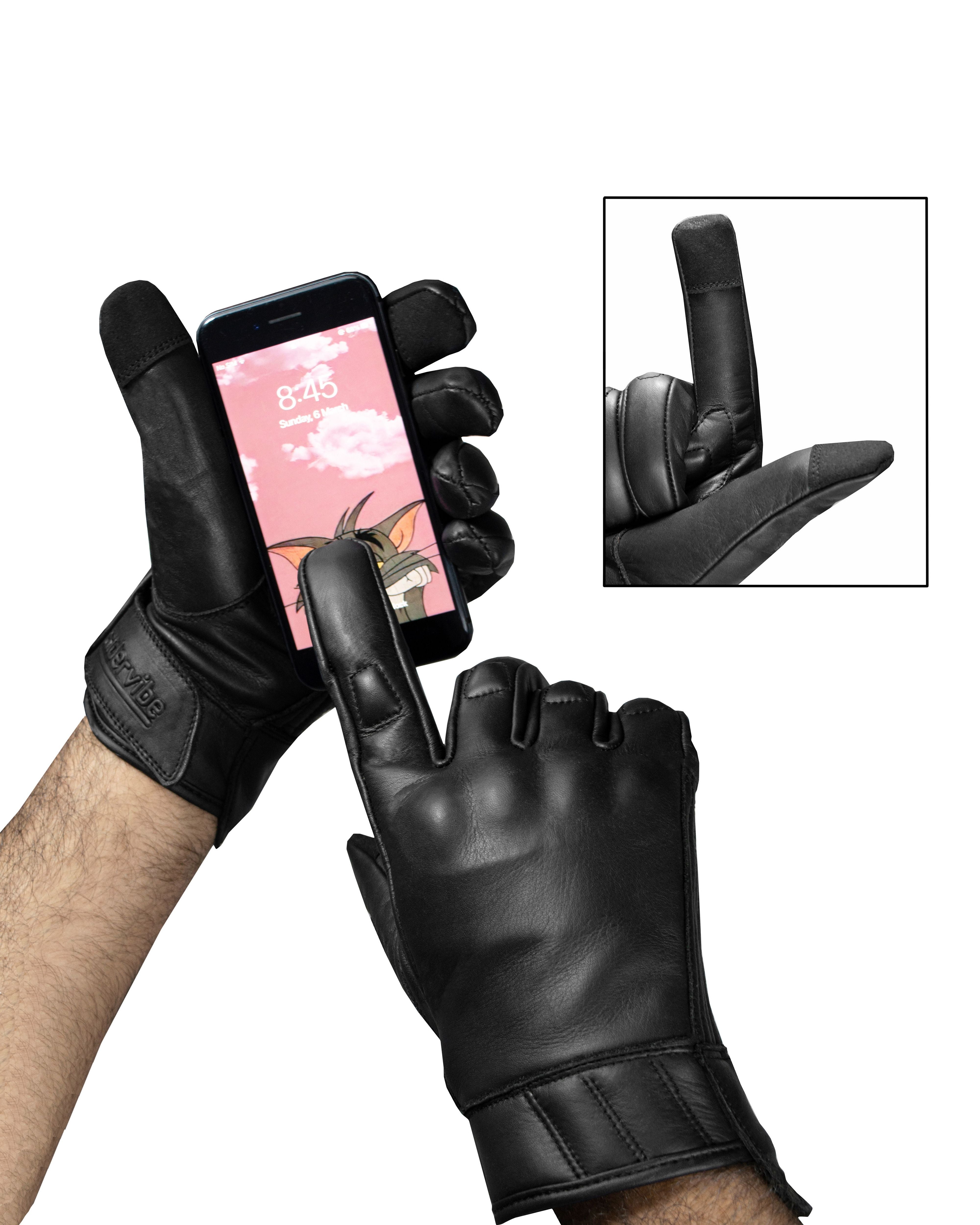 Dream Apparel Black Gaunlet Motorcycle Gloves - Image 6
