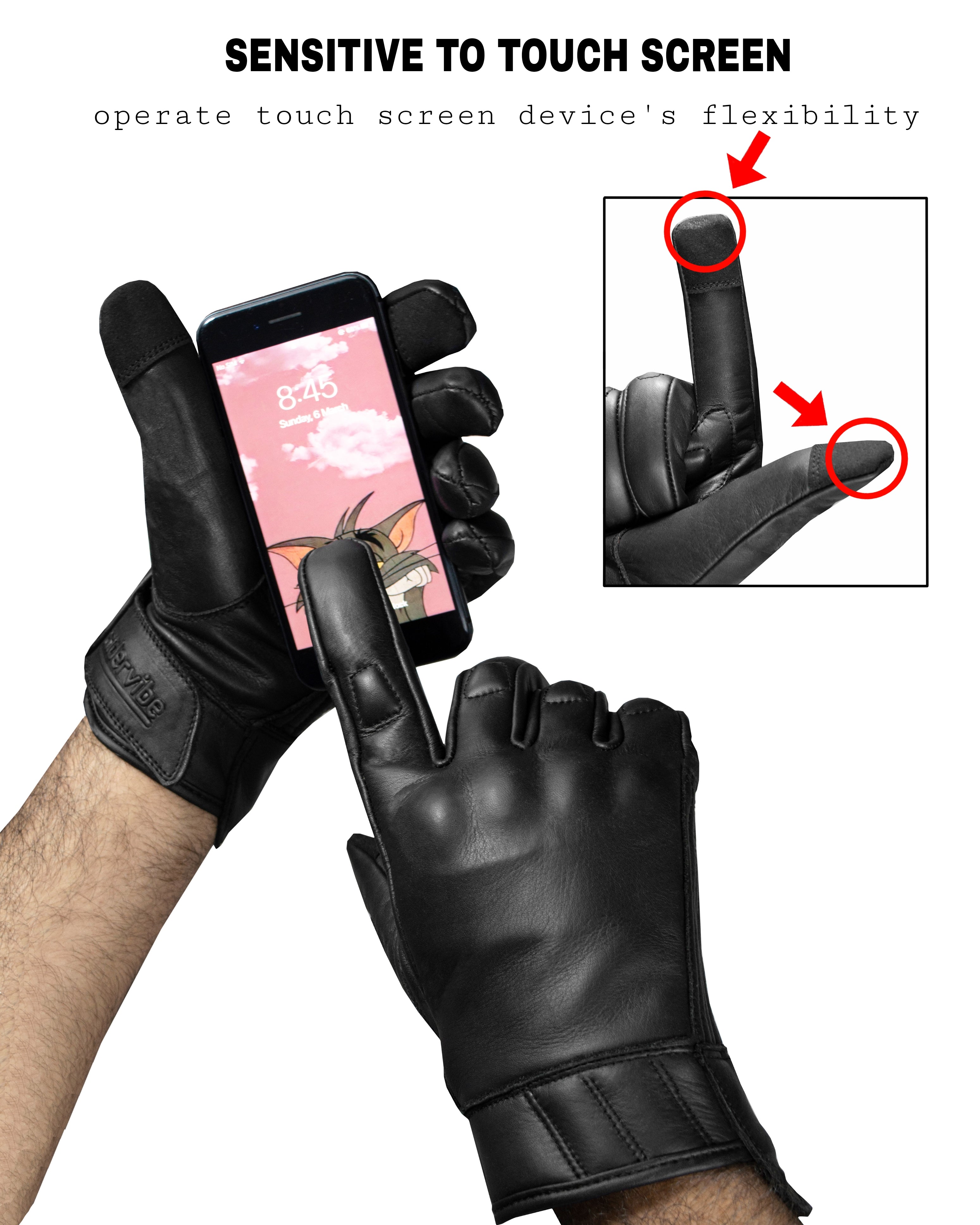 Dream Apparel Black Gaunlet Motorcycle Gloves - Image 7