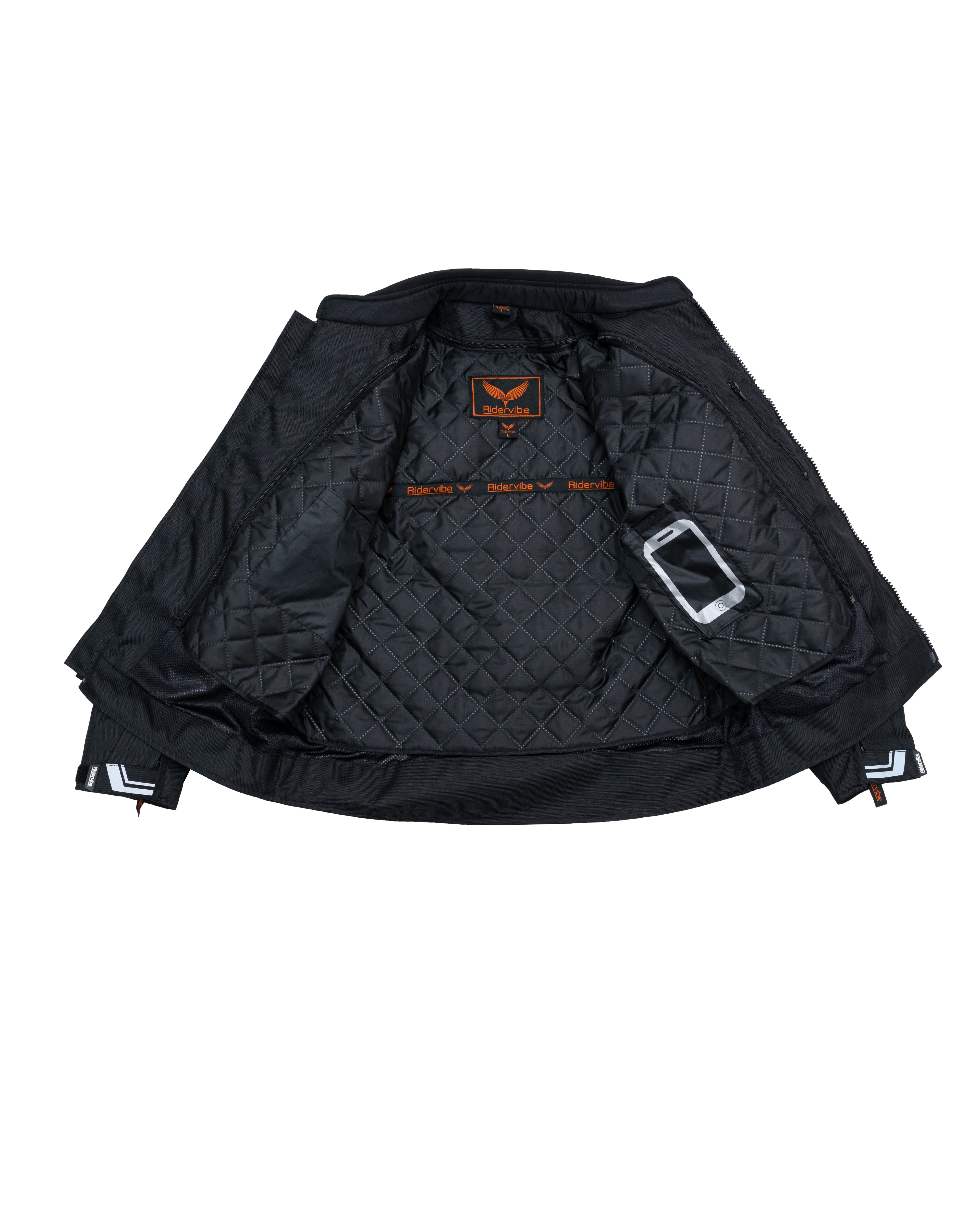 Dream Apparel Men's Nylon and Mesh Motorcycle Black Jacket - Image 4