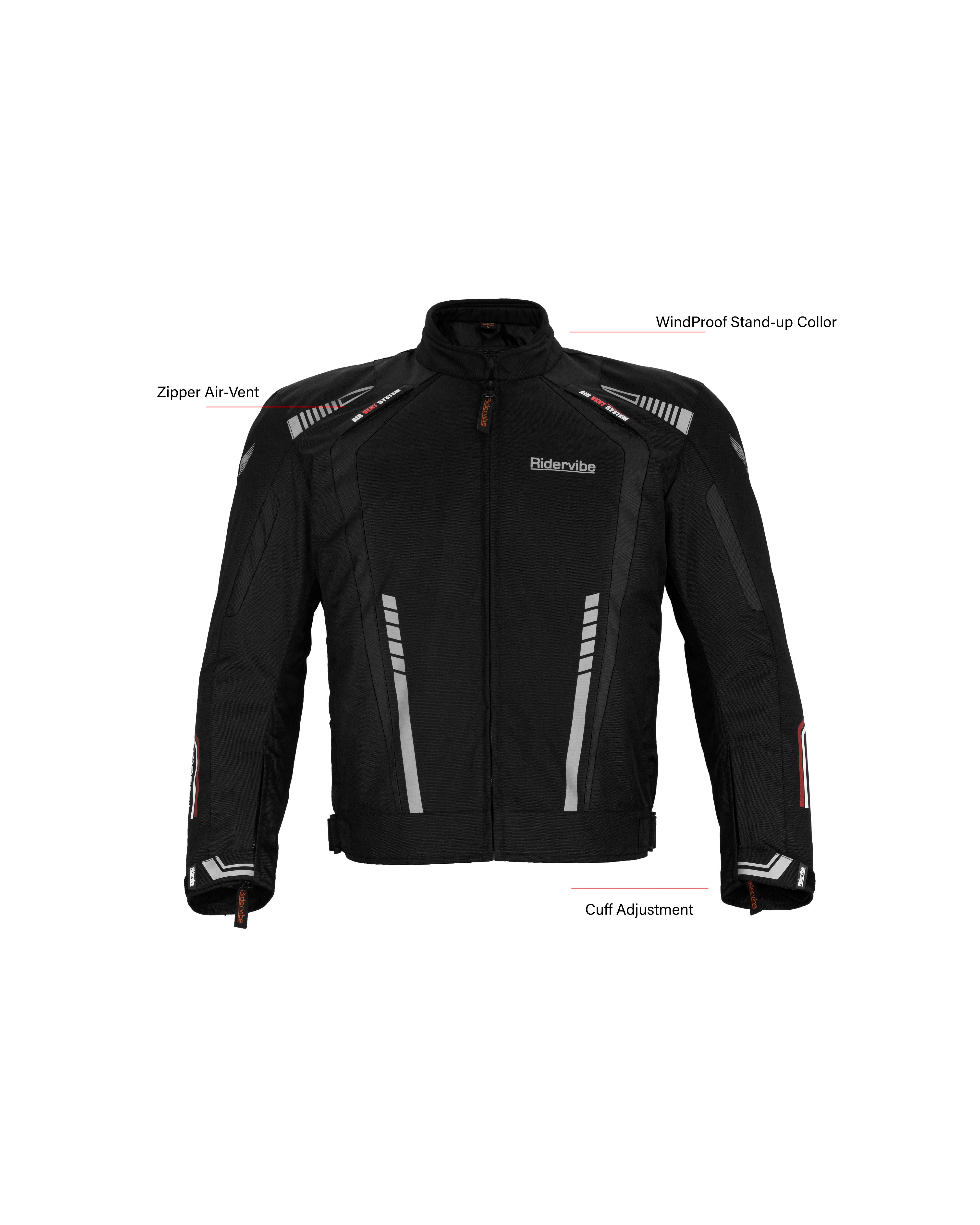 Dream Apparel Men's Nylon and Mesh Motorcycle Black Jacket - Image 5