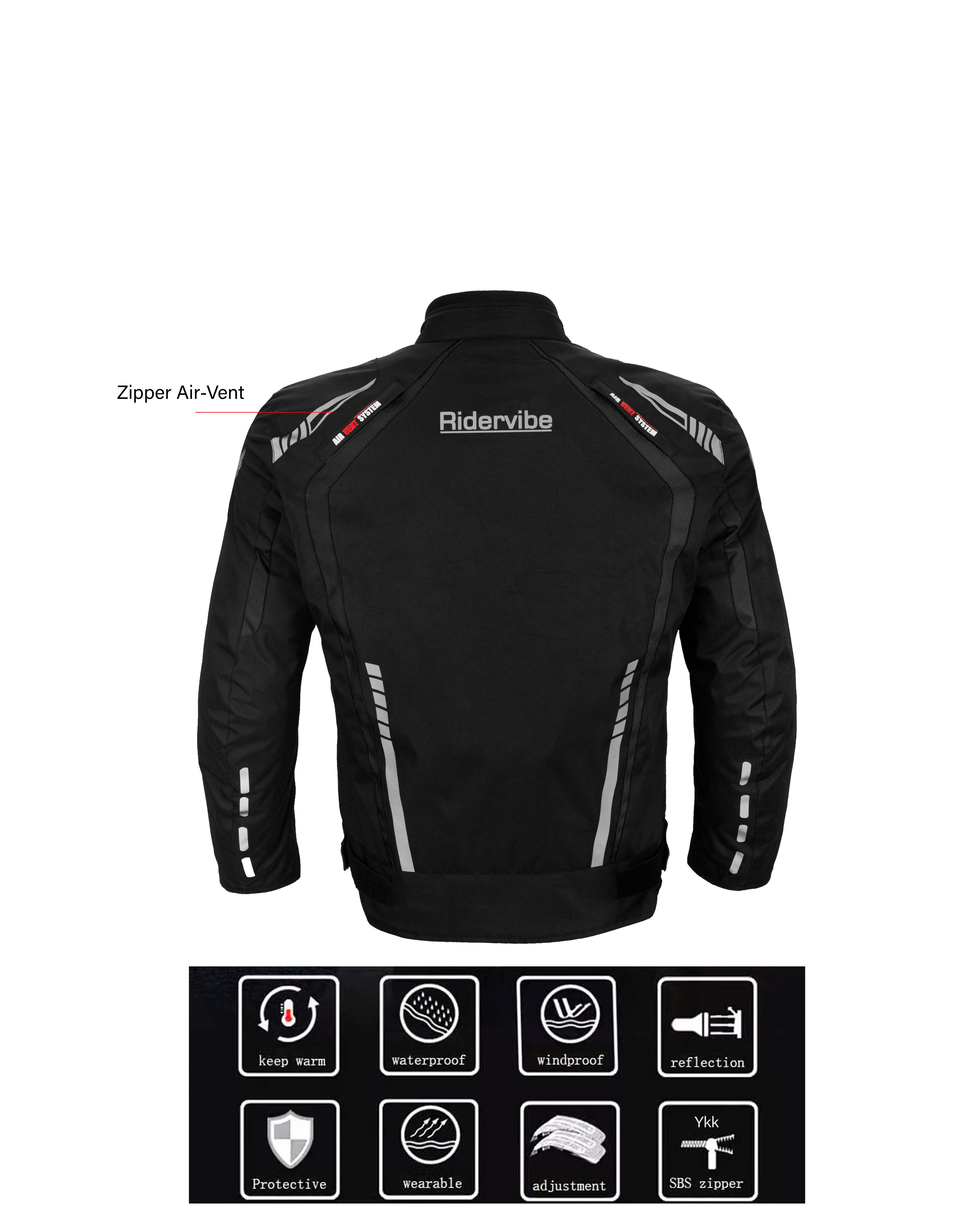 Dream Apparel Men's Nylon and Mesh Motorcycle Black Jacket - Image 8