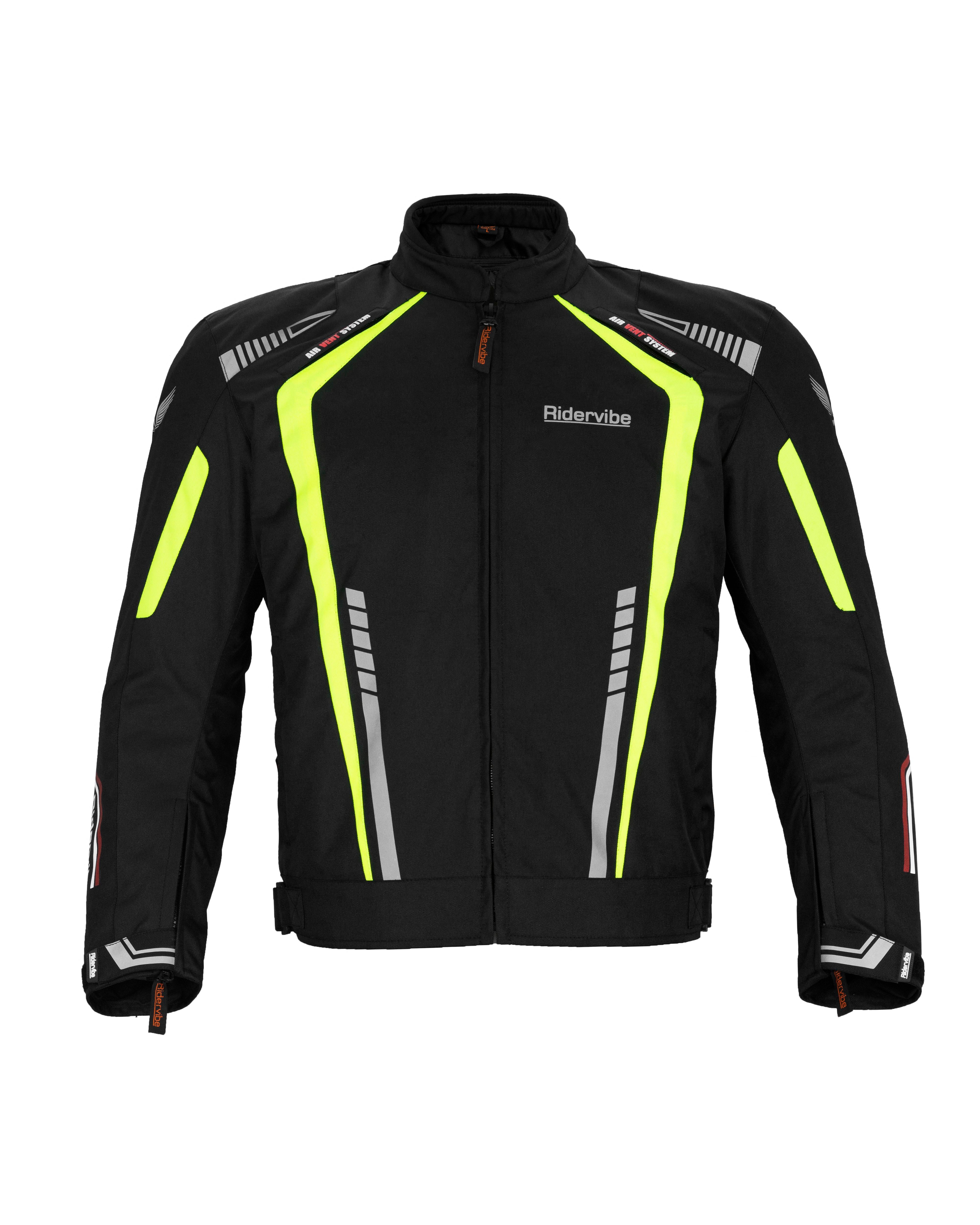 Dream Apparel Men's Nylon and Mesh Motorcycle Neon Jacket - Image 3