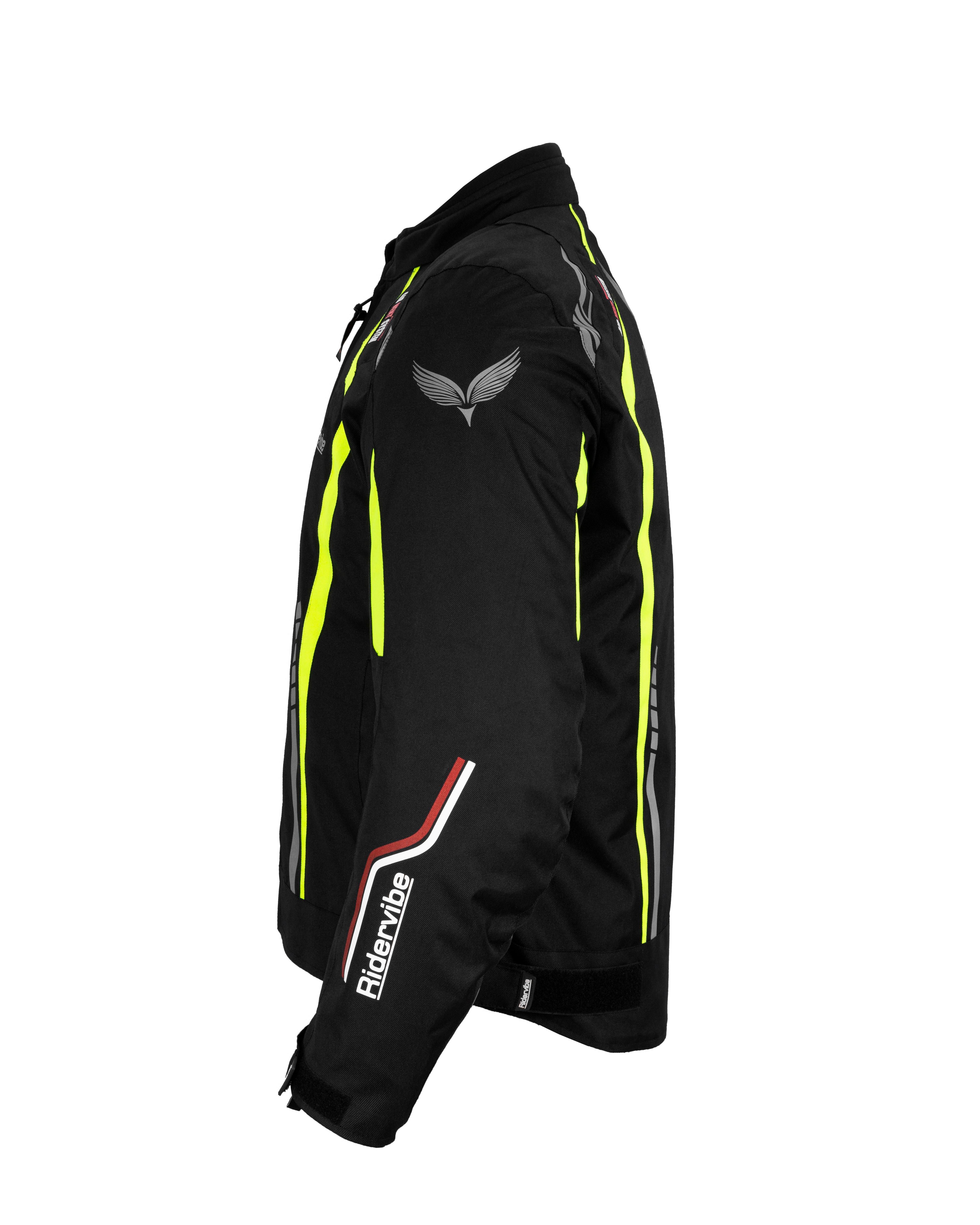 Dream Apparel Men's Nylon and Mesh Motorcycle Neon Jacket - Image 6