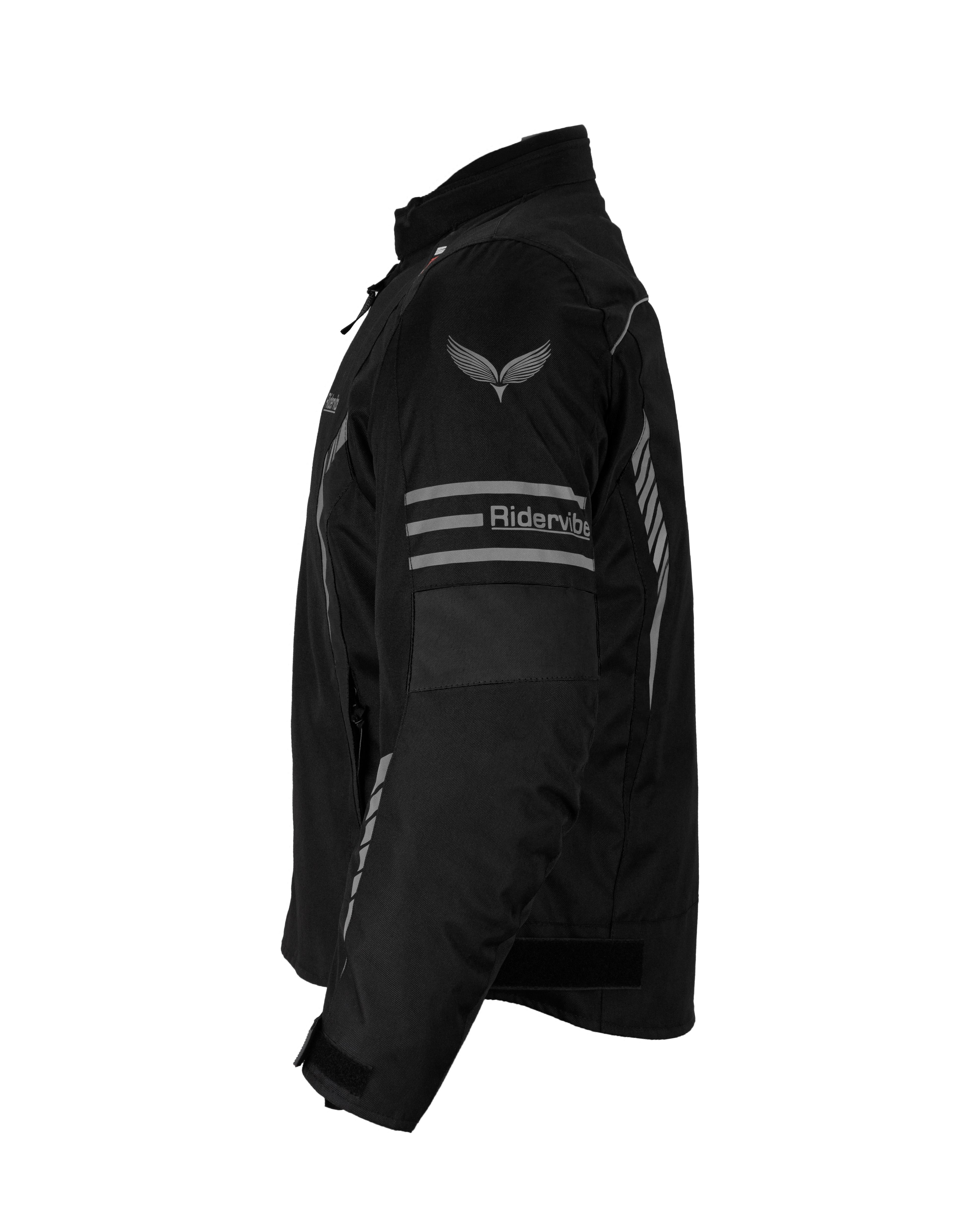 Dream Apparel Men's CE Armored Nylon & Mesh Motorcycle Black Waterproof Biker Jackets - Image 7