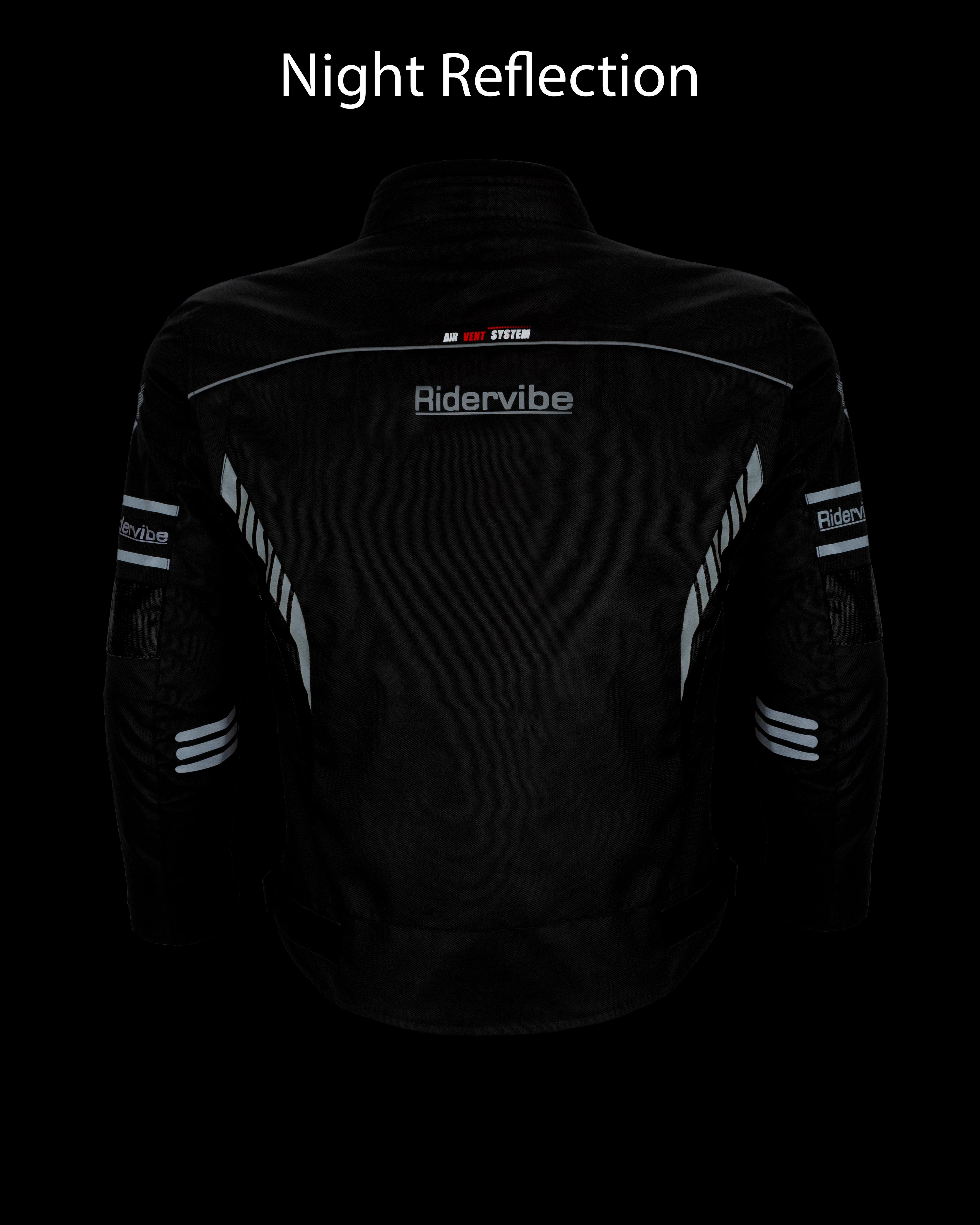Dream Apparel Men's CE Armored Nylon & Mesh Motorcycle Black Waterproof Biker Jackets - Image 12