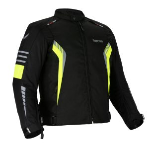 Dream Apparel Men's CE Armored Nylon & Mesh Motorcycle Neon and Black Waterproof Biker Jackets