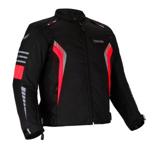 Dream Apparel Men's CE Armored Nylon & Mesh Motorcycle Red and Black Waterproof Biker Jackets