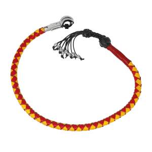 Get Back Whip Yellow/Red with Monkey Fist & Skulls 36" Long