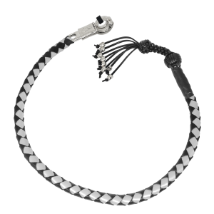 Get Back Whip Black/Silver with Monkey Fist & Skulls 42" Long