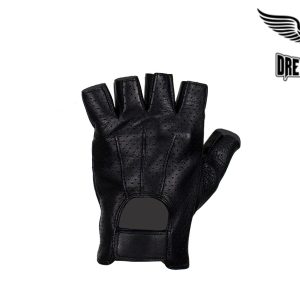 Deer Skin Leather Fingerless Riding Gloves