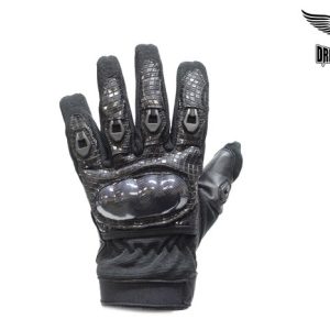 Leather Motorcycle Gloves With Mesh