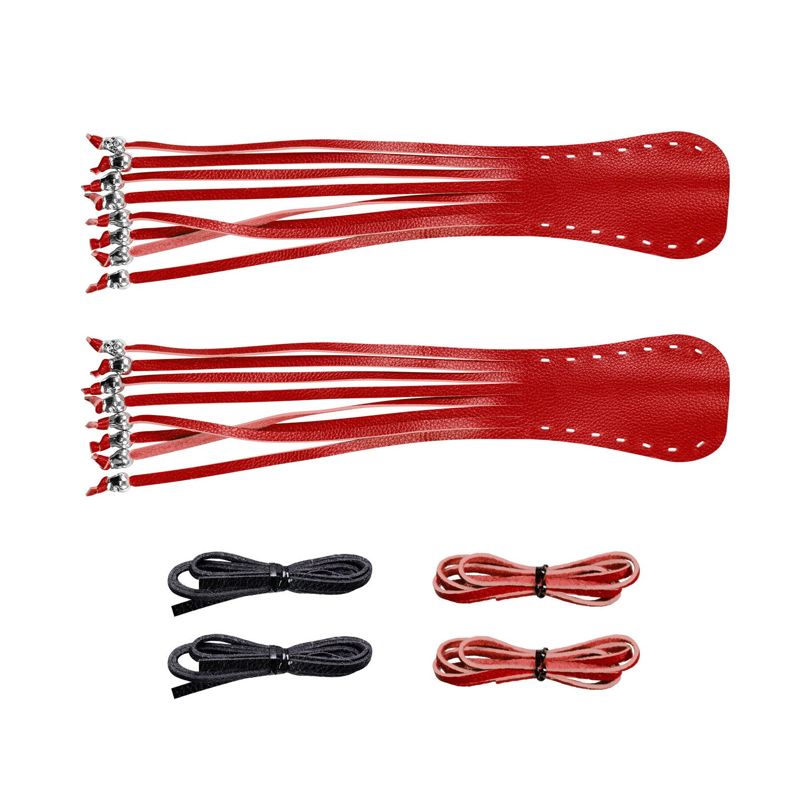 Dream Apparel Heavy Duty Motorcycle Skull Fringed Premium Red Black Brake Clutch Lever Cover - Image 2