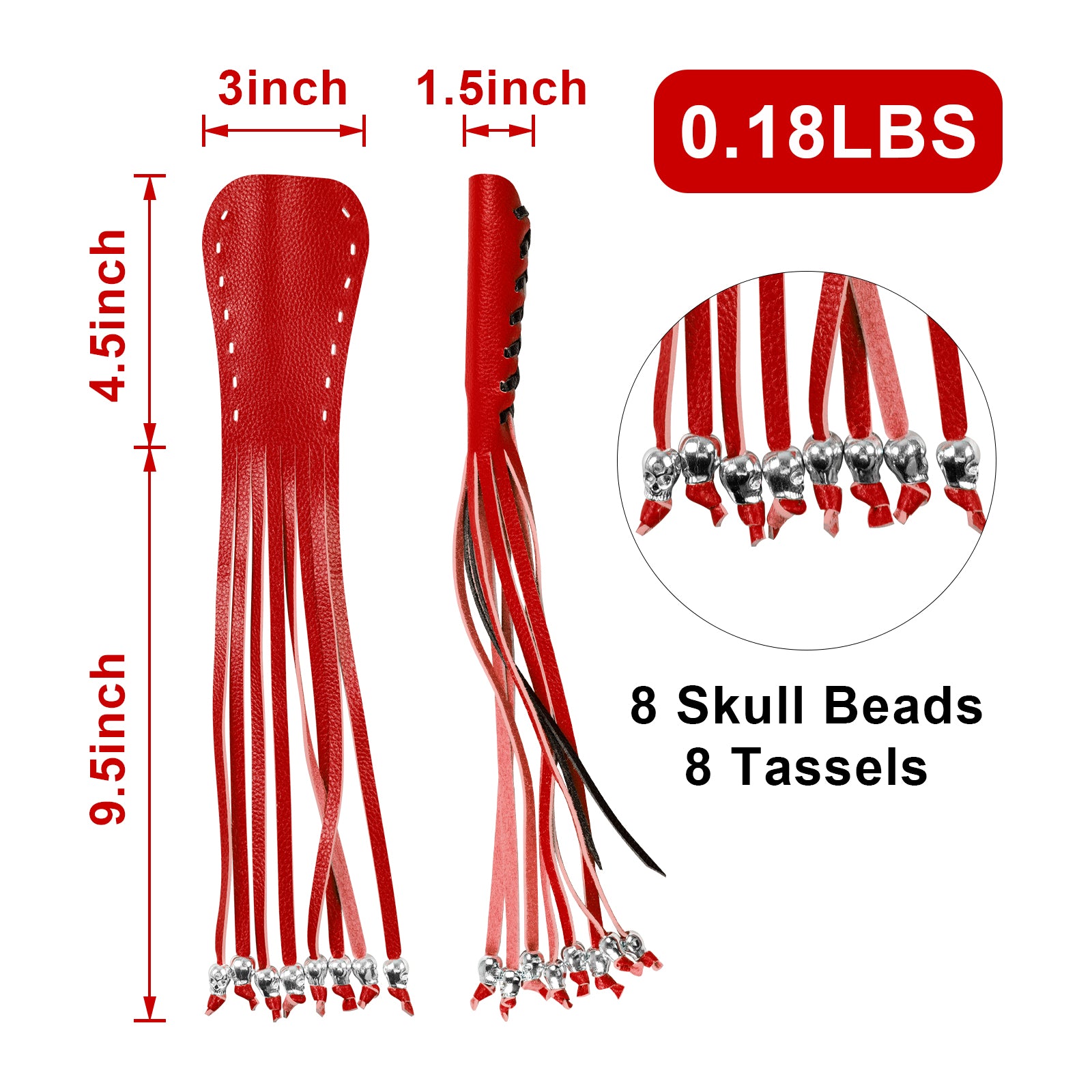 Dream Apparel Heavy Duty Motorcycle Skull Fringed Premium Red Black Brake Clutch Lever Cover - Image 5