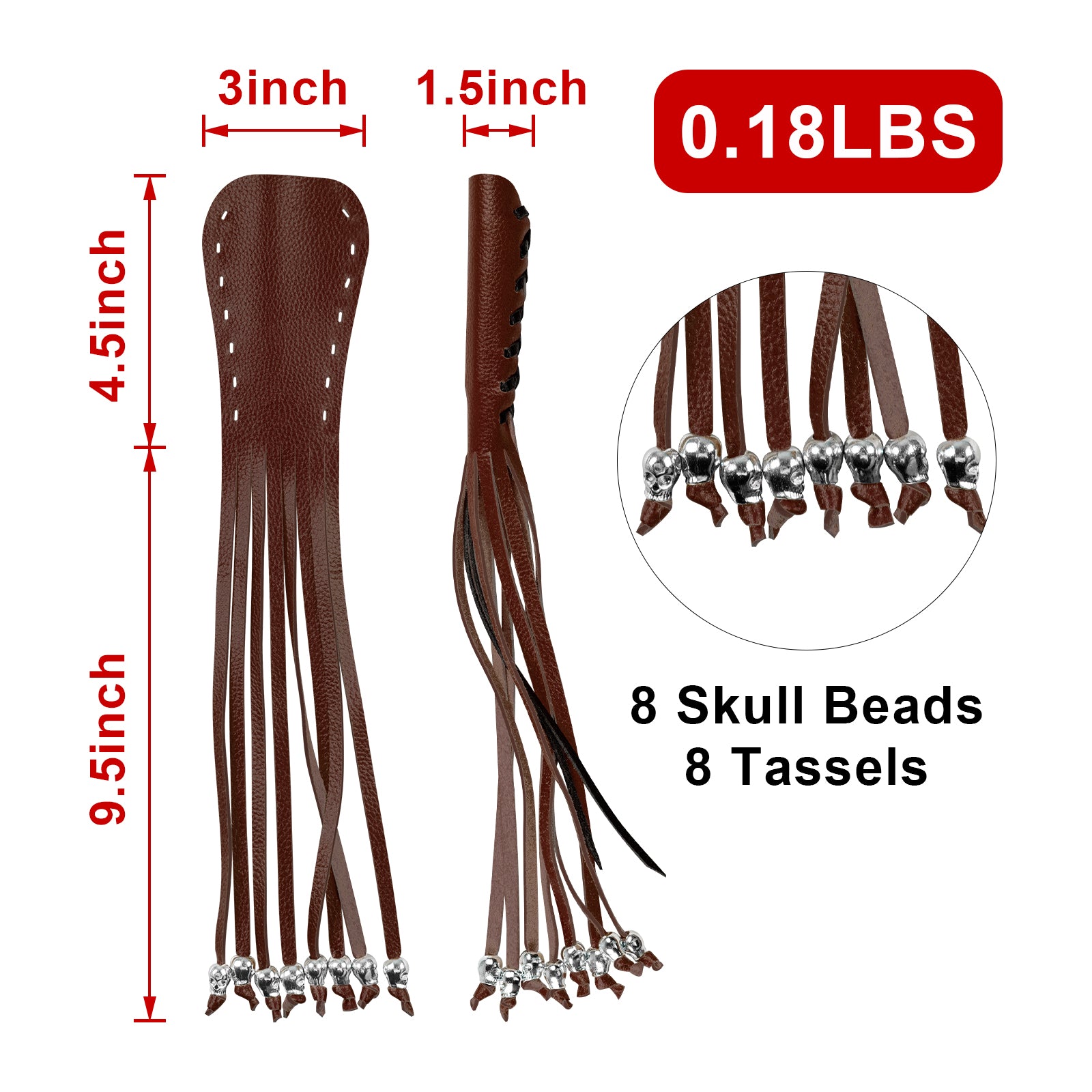 Dream Apparel Heavy Duty Motorcycle Skull Fringed Premium Brown Black Brake Clutch Lever Cover - Image 4