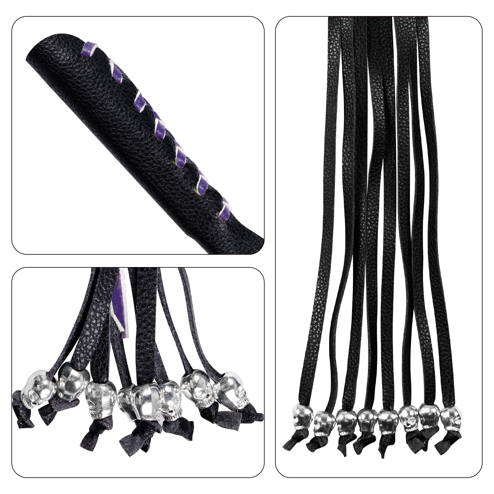 Dream Apparel Heavy Duty Motorcycle Skull Fringed Premium Black Purple Brake Clutch Lever Cover - Image 4