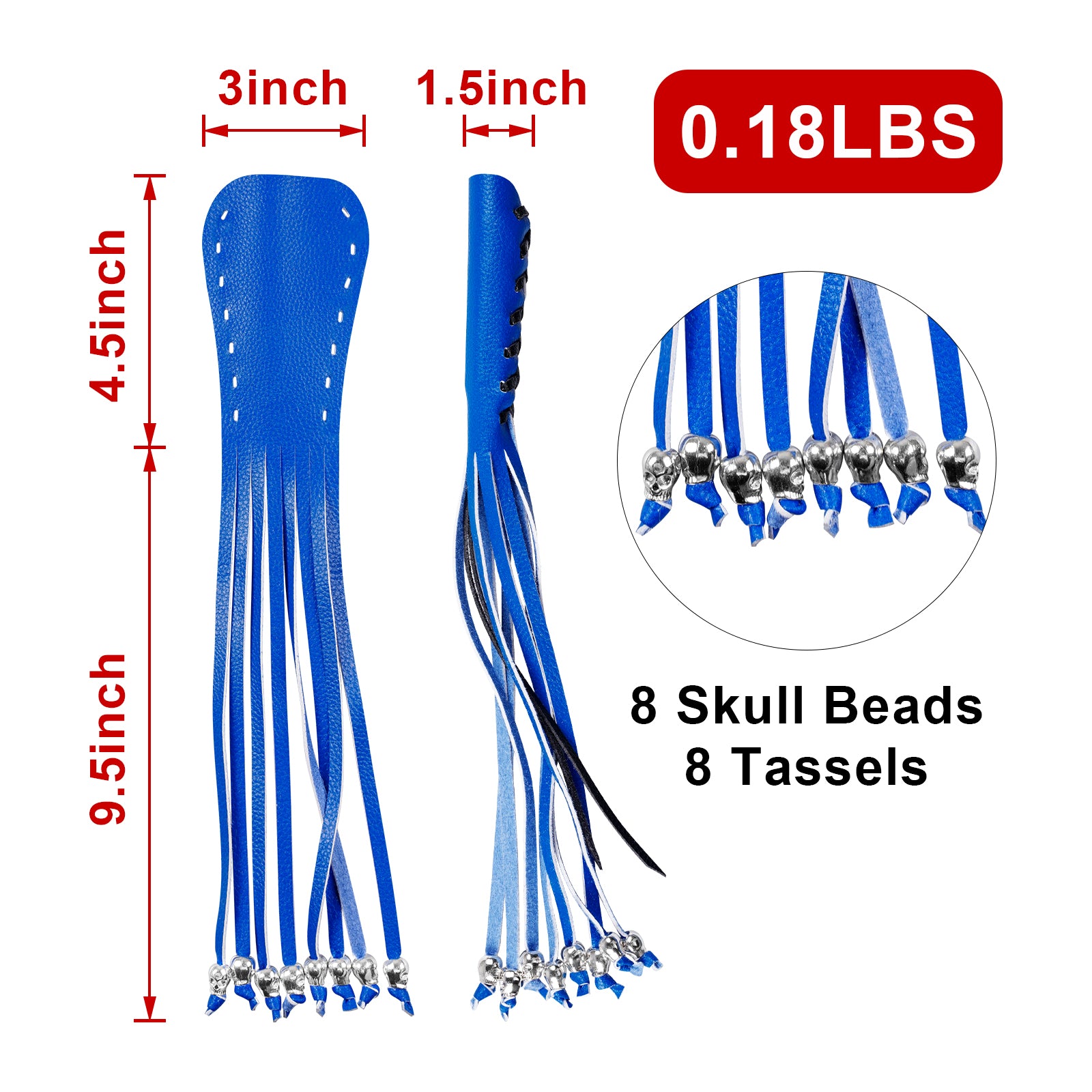 Dream Apparel Heavy Duty Motorcycle Skull Fringed Premium Black Blue Brake Clutch Lever Cover - Image 5