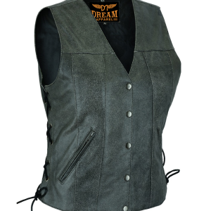 Dream Apparel Women Vest Side Laces Grey