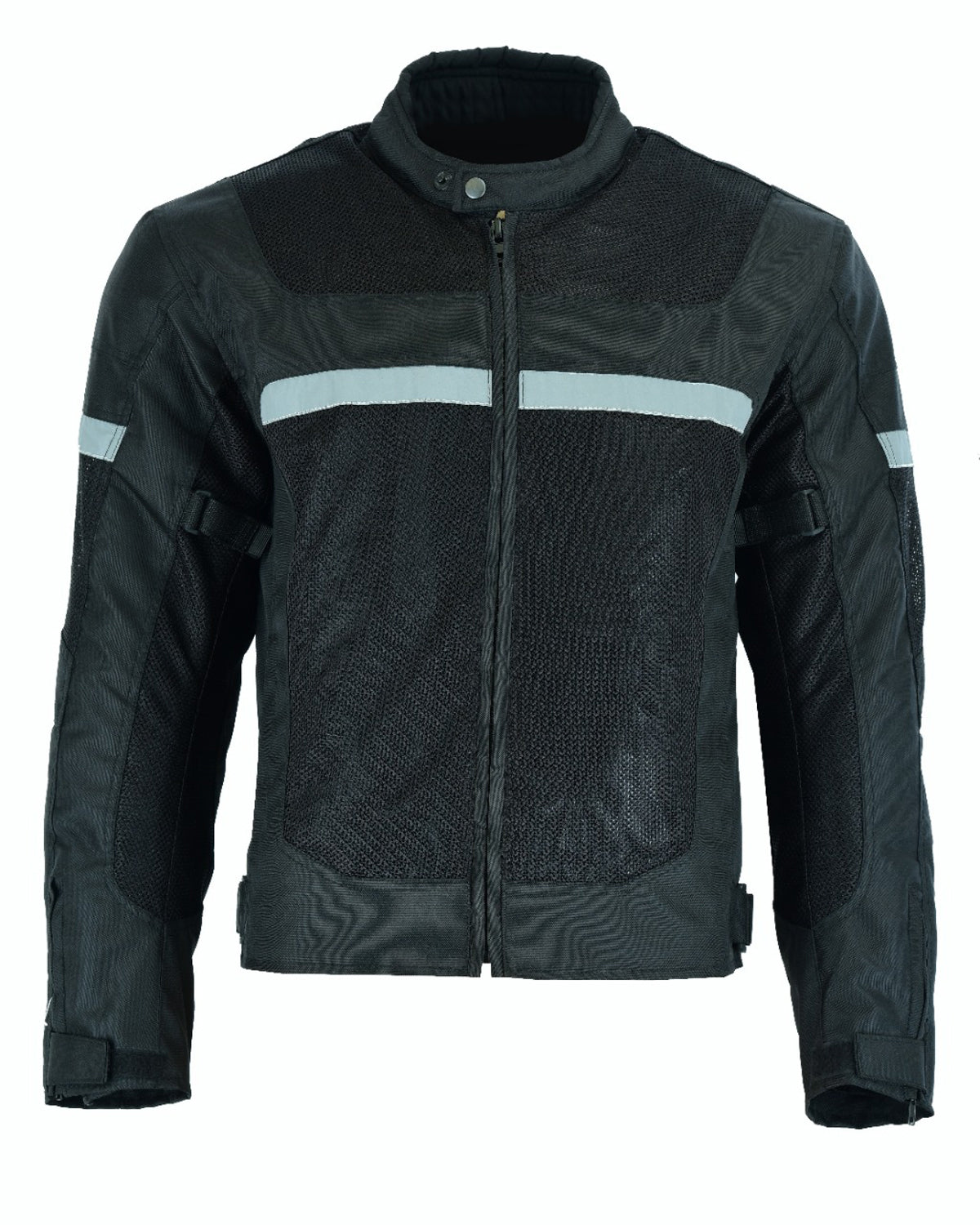 Mens Motorcycle Perforated Textile Reflective Mesh Riding 3 Season Jacket with removable armor - Image 10