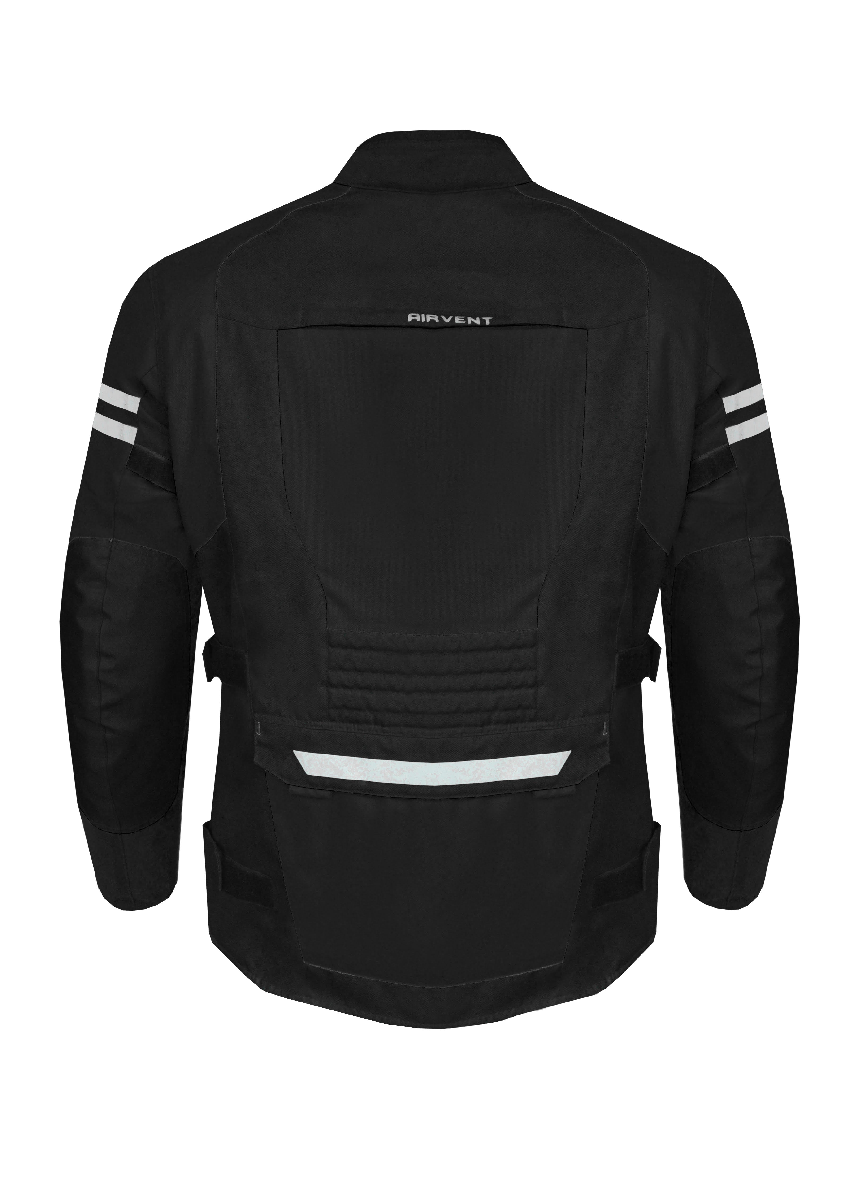 Dream Apparel Mens Motorcycle jacket Black, Armored Protective Round Neck & Air Vents - Image 3