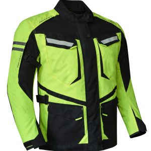 Dream Apparel Mens Motorcycle jacket Hi Vis Neon Flourecent Color, Armored Protective Round Neck