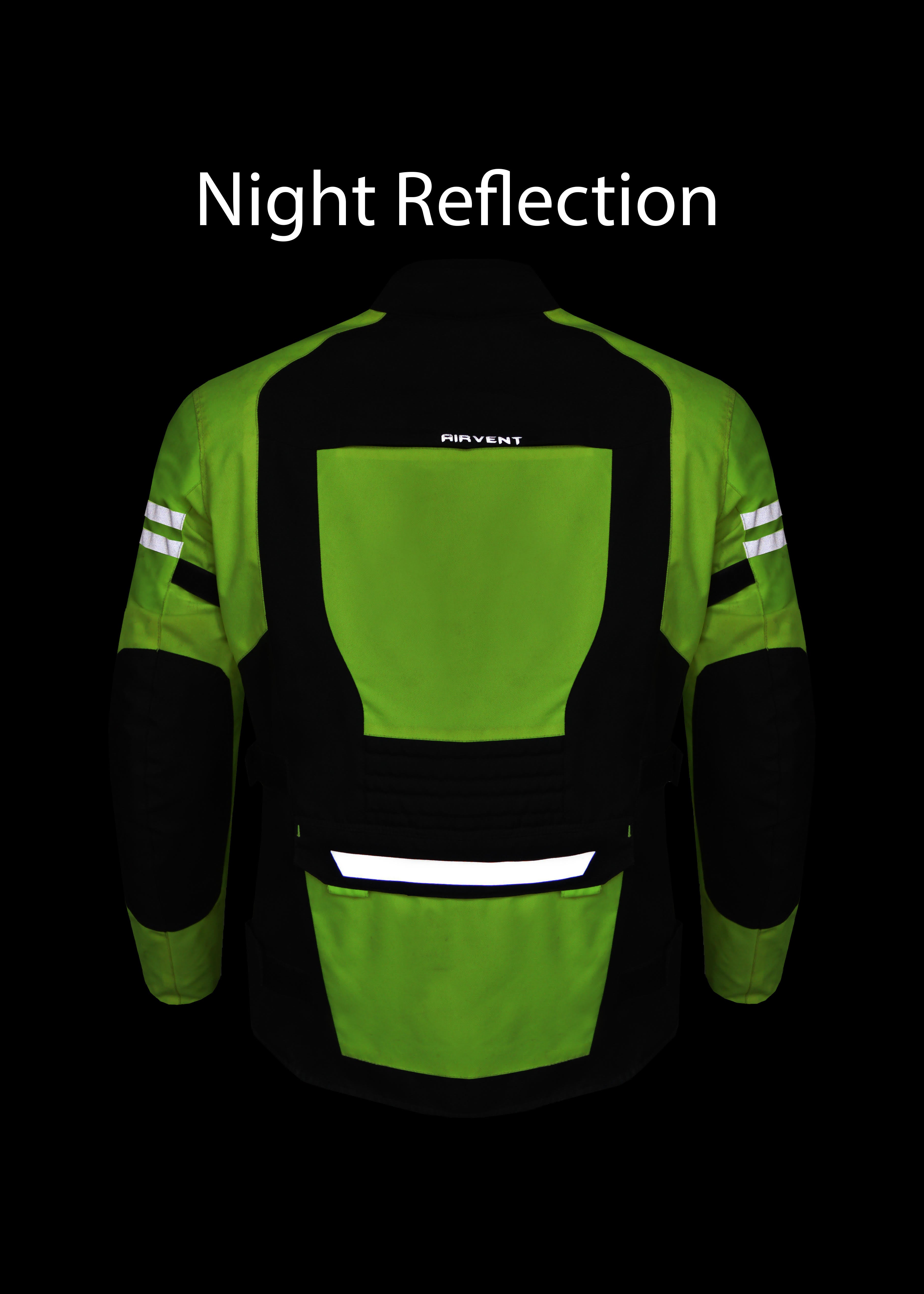 Dream Apparel Mens Motorcycle jacket Hi Vis Neon Flourecent Color, Armored Protective Round Neck - Image 3