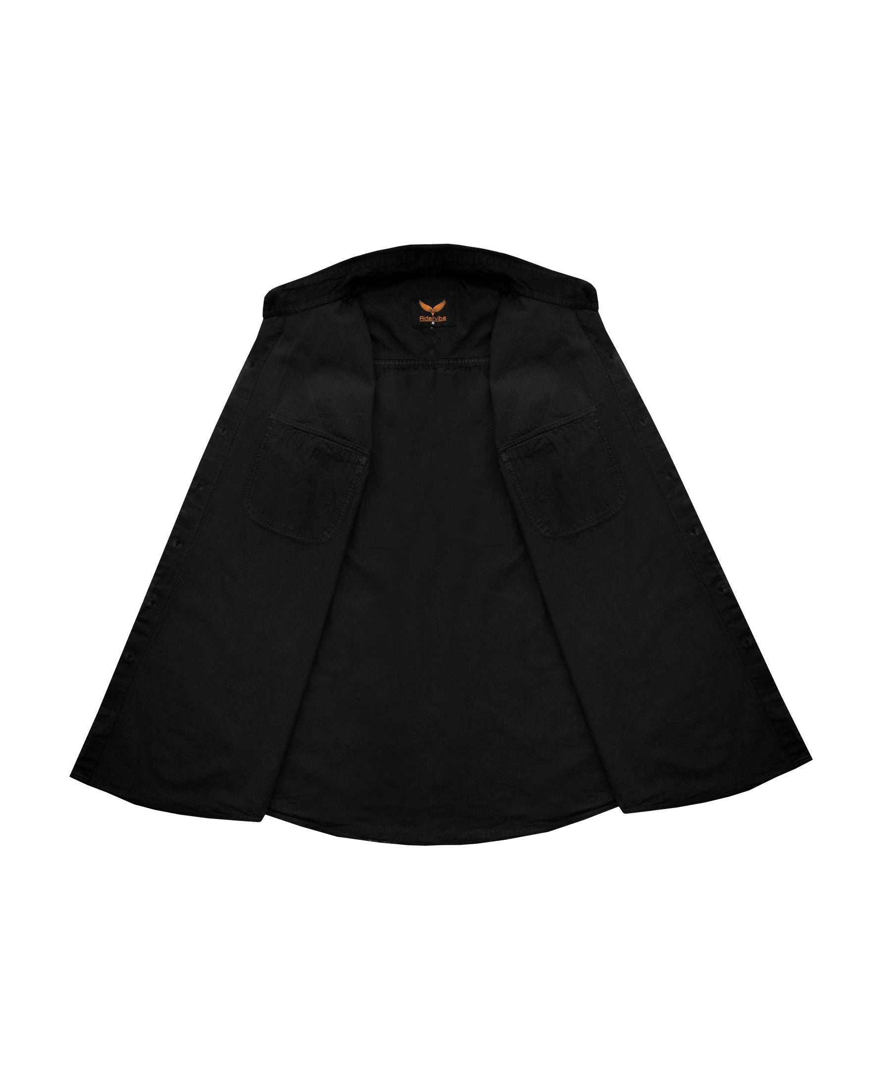 Dream Apparel Mens Biker Cuttoff Cotton Shirt Solid Black - Image 3