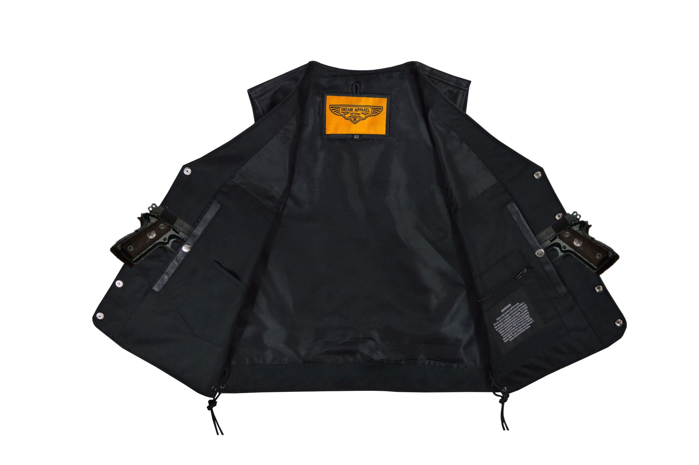 Men's Leather Vest With Buffalo Nickel Snaps - Image 3