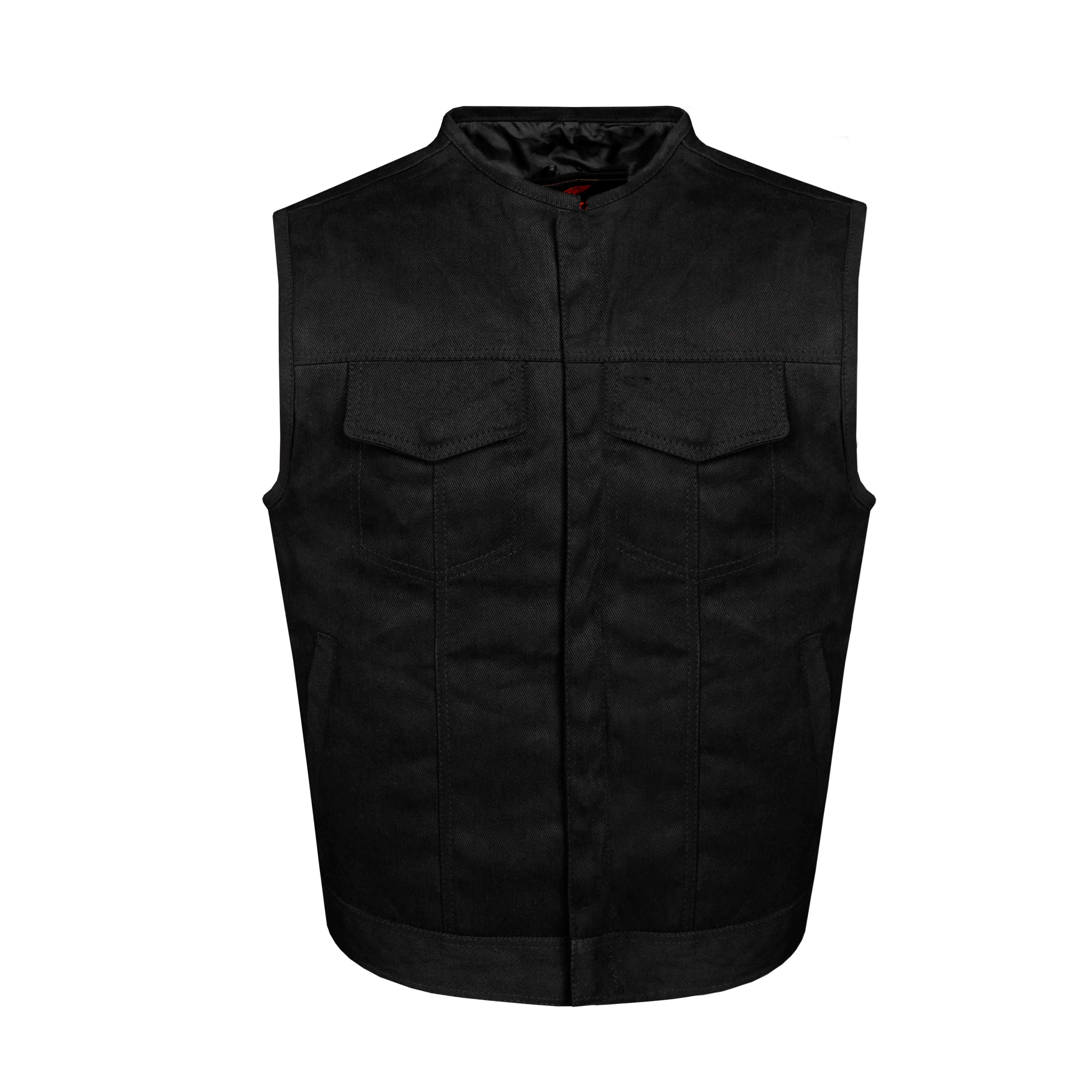 Dream Apparel Men's Black Denim Club Vest with Conceal Carry Pockets - Image 2