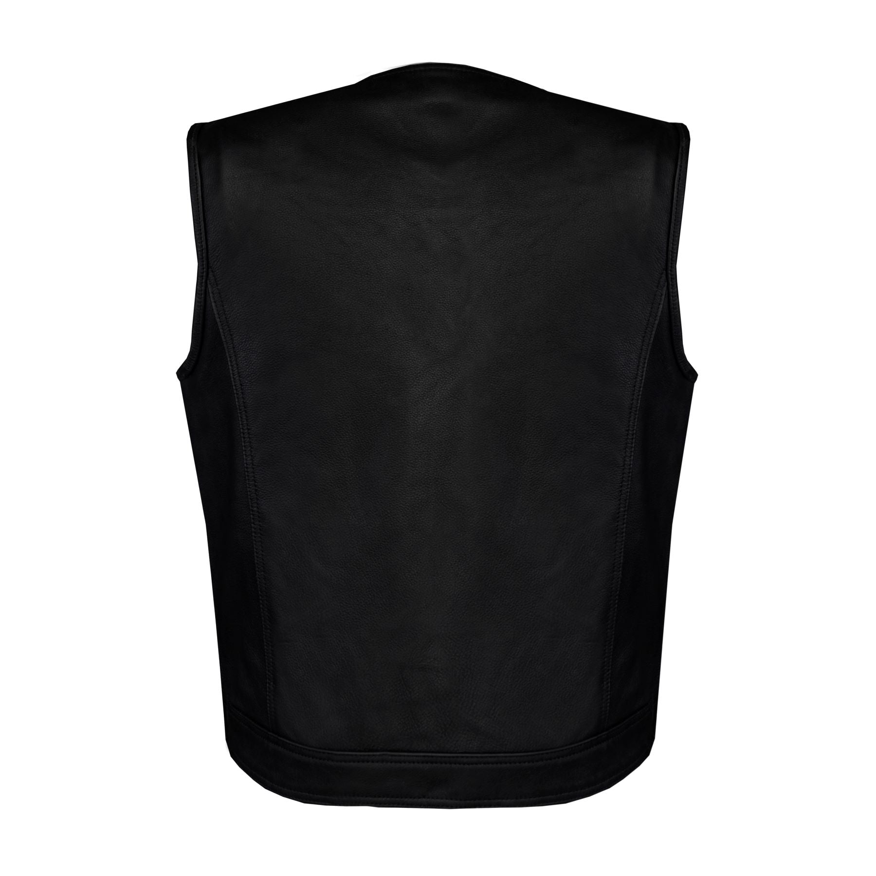 Dream Apparel Mens Motorcycle Collarless CLUB VEST® with Black Liner & Zipper Front Closure - Image 5