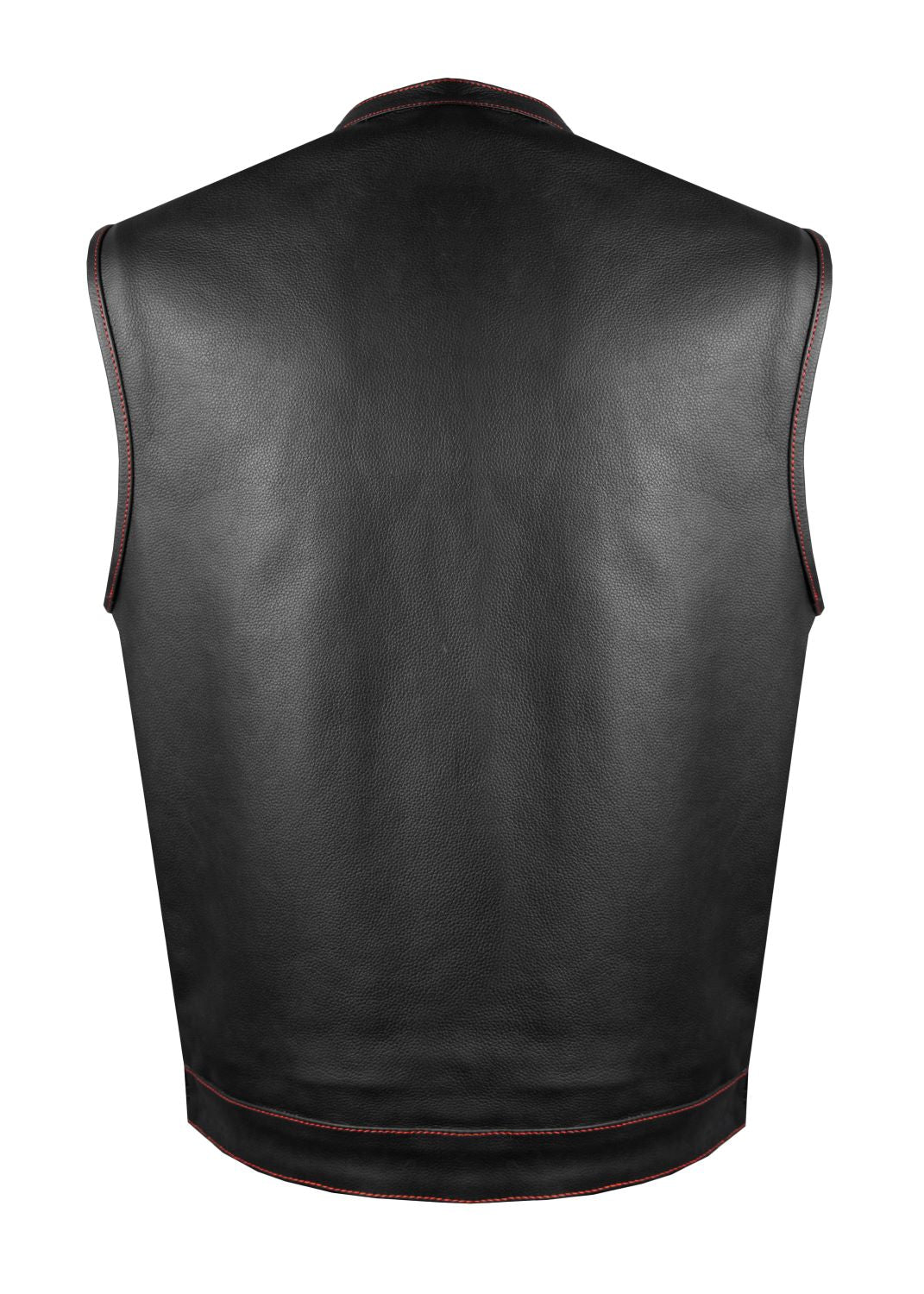 CLUB VEST USA FLAG Lining - Red Thread - Naked Cowhide Leather Heavy Duty - Image 5