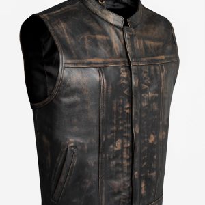 Mens Naked Brown Leather Vest