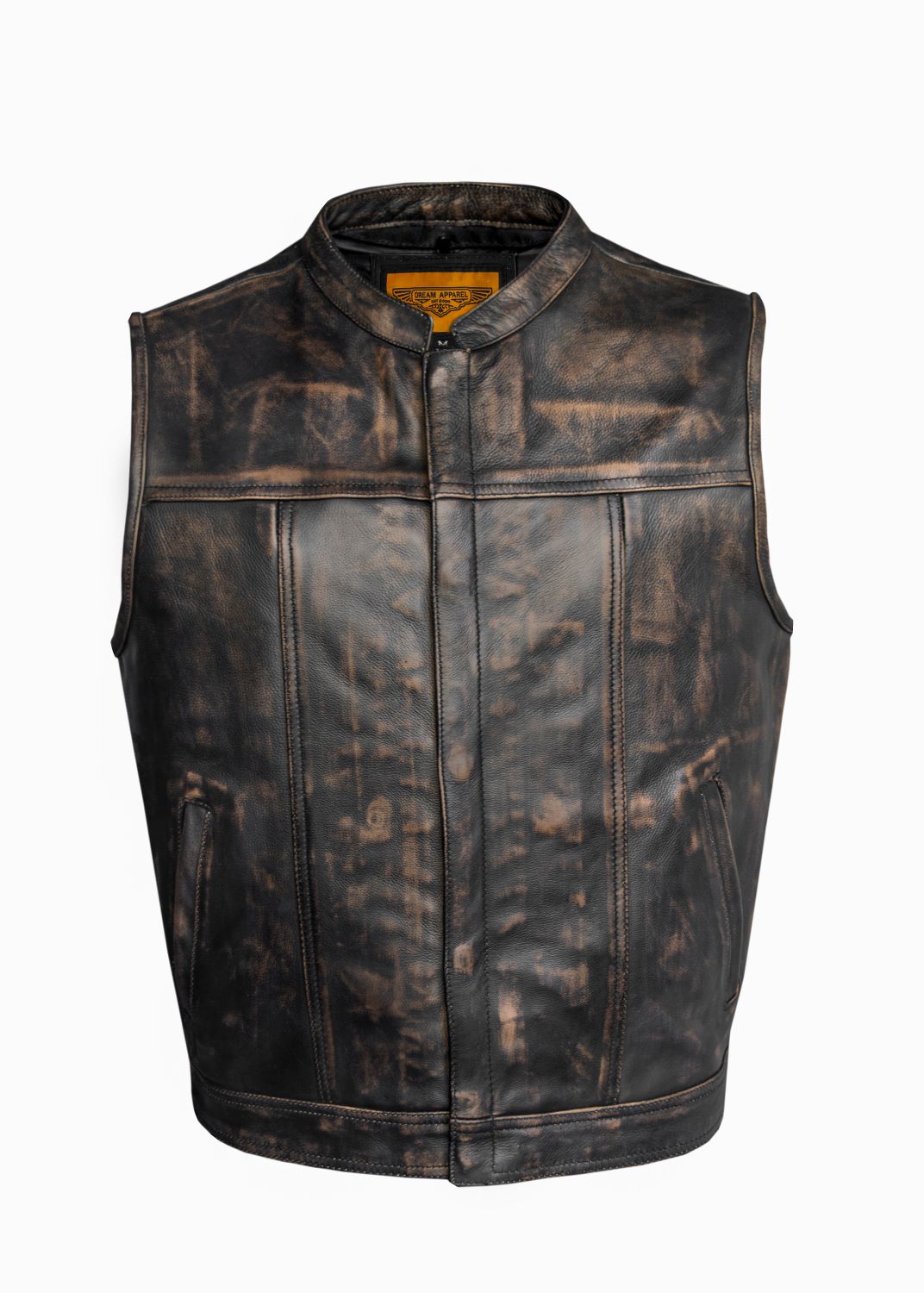 Mens Naked Brown Leather Vest - Image 2