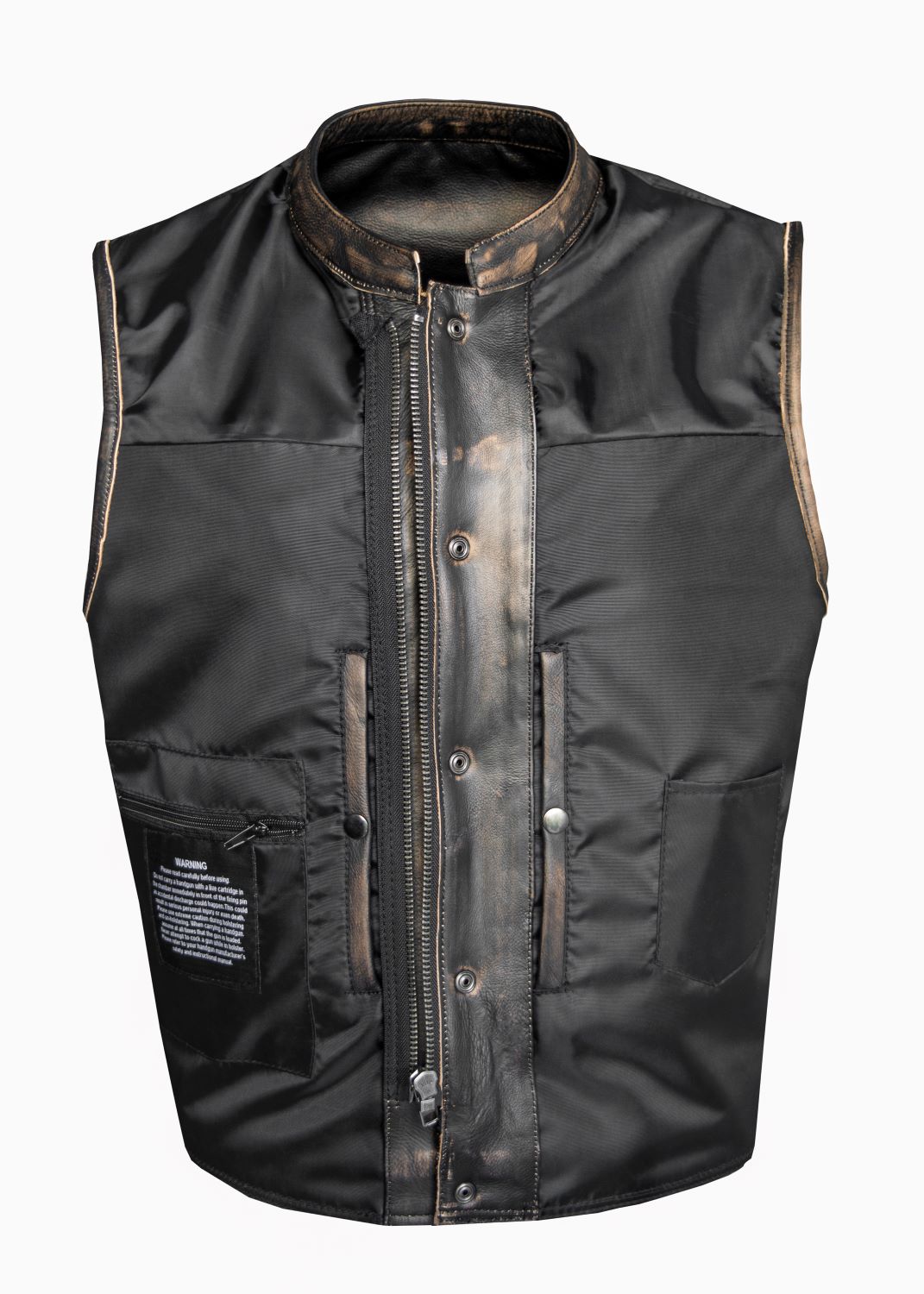 Mens Naked Brown Leather Vest - Image 3