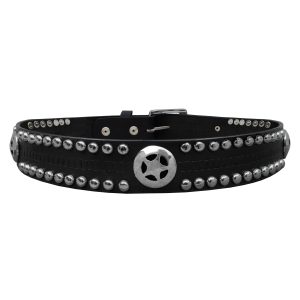 Dream Apparel Black Motorcycle Leather Belt With Studs