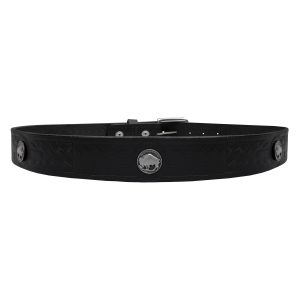 Dream Apparel Black Motorcycle Leather Belt Five Cents