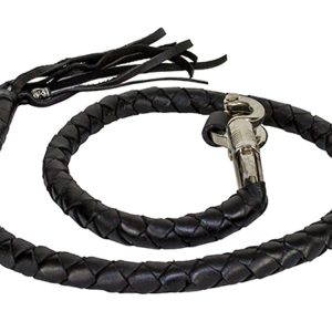 Dream Apparel Black Hand-Braided Get Back Whip For Motorcycle