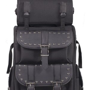 Dream Apparel Large Fine PVC Motorcycle Sissybar Bag With Studs