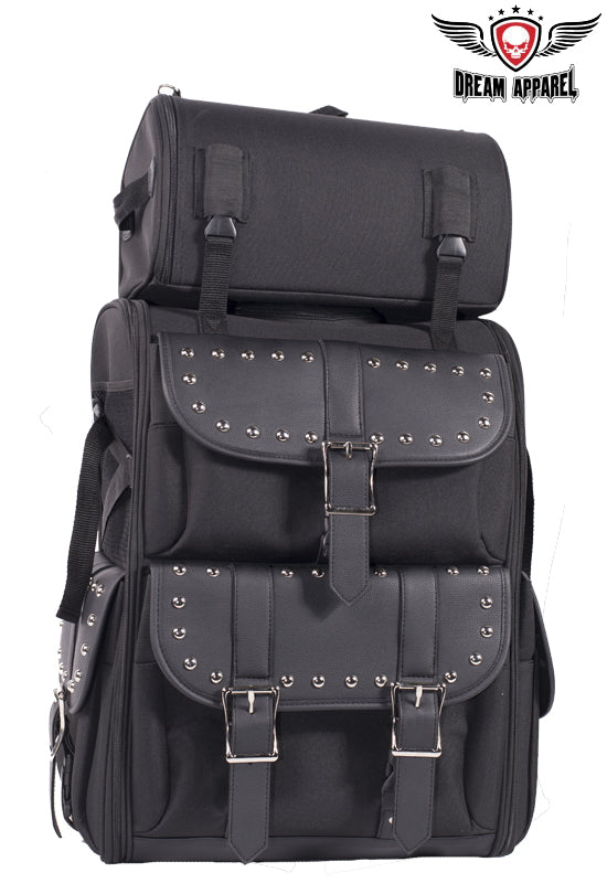 Dream Apparel Large Fine PVC Motorcycle Sissybar Bag With Studs - Image 6