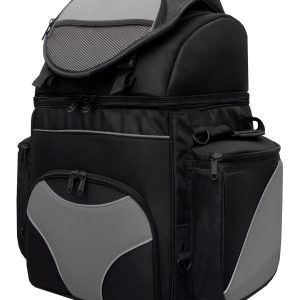 Dream Apparel Black and Grey Back Seat Sissybar Bag With reflective piping