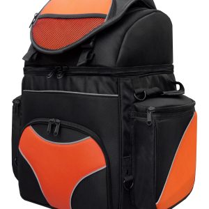 Dream Apparel Black and Orange Back Seat Sissybar Bag With reflective piping