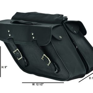 Motorcycle Leather No-Stud Dyna Saddlebag