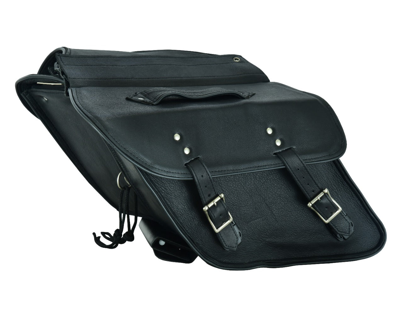 Motorcycle Leather No-Stud Dyna Saddlebag - Image 3