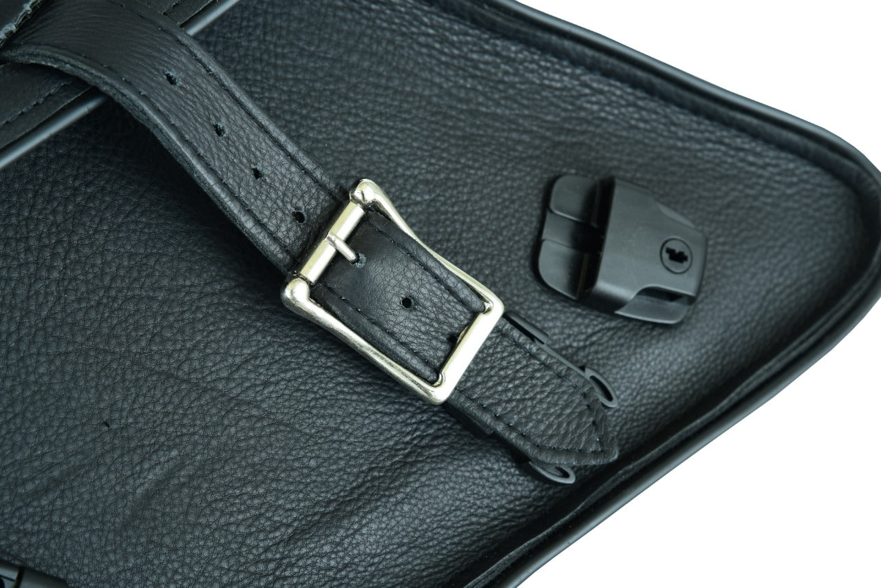 Motorcycle Leather No-Stud Dyna Saddlebag - Image 6