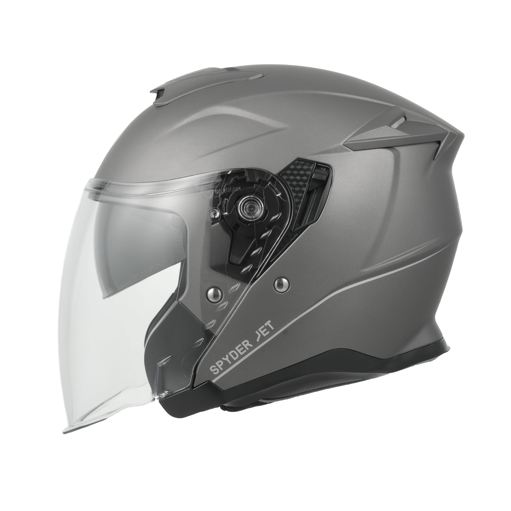 D.O.T. & ECE Daytona Spyder Jet- Gun Metal Grey Dull Metallic - Image 2