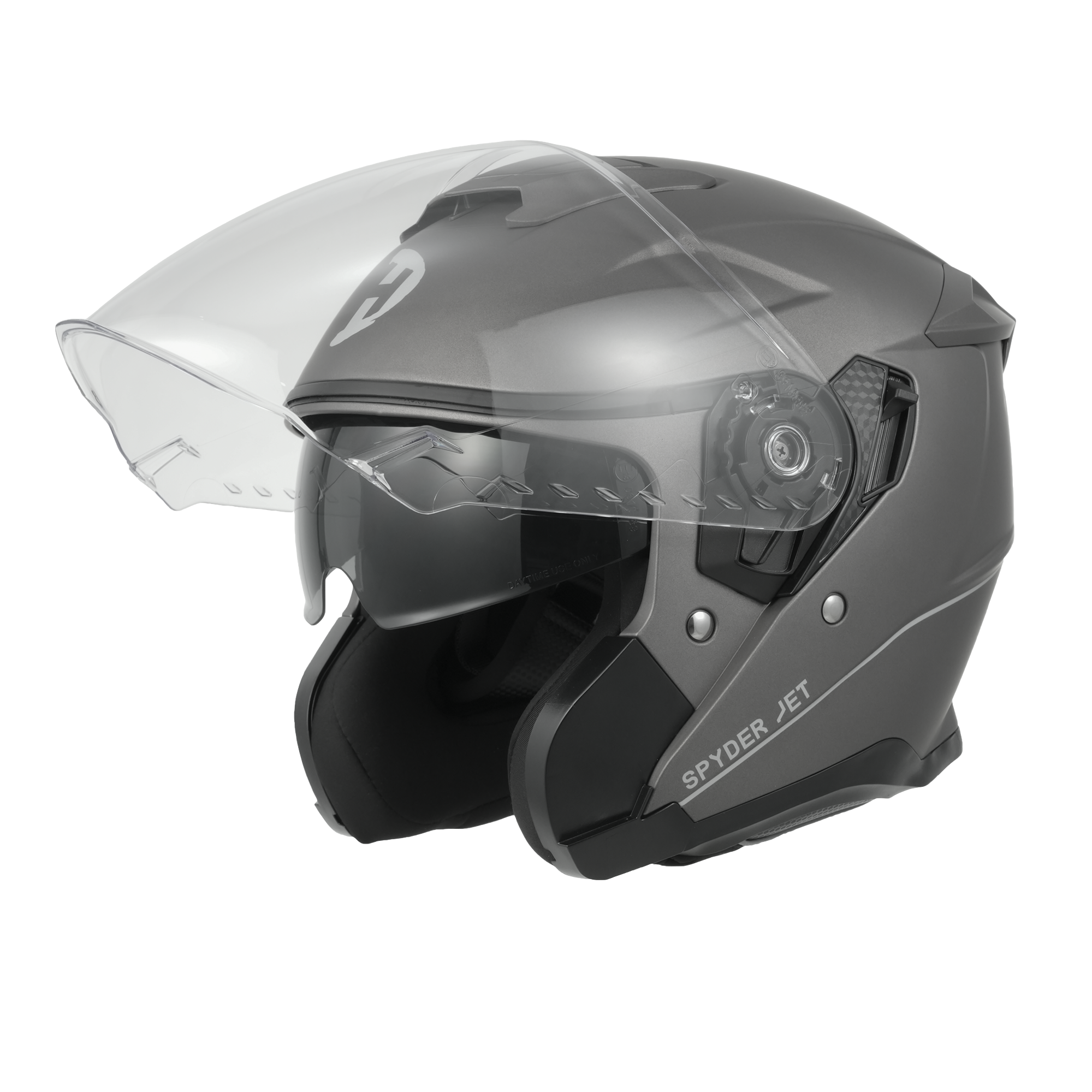 D.O.T. & ECE Daytona Spyder Jet- Gun Metal Grey Dull Metallic